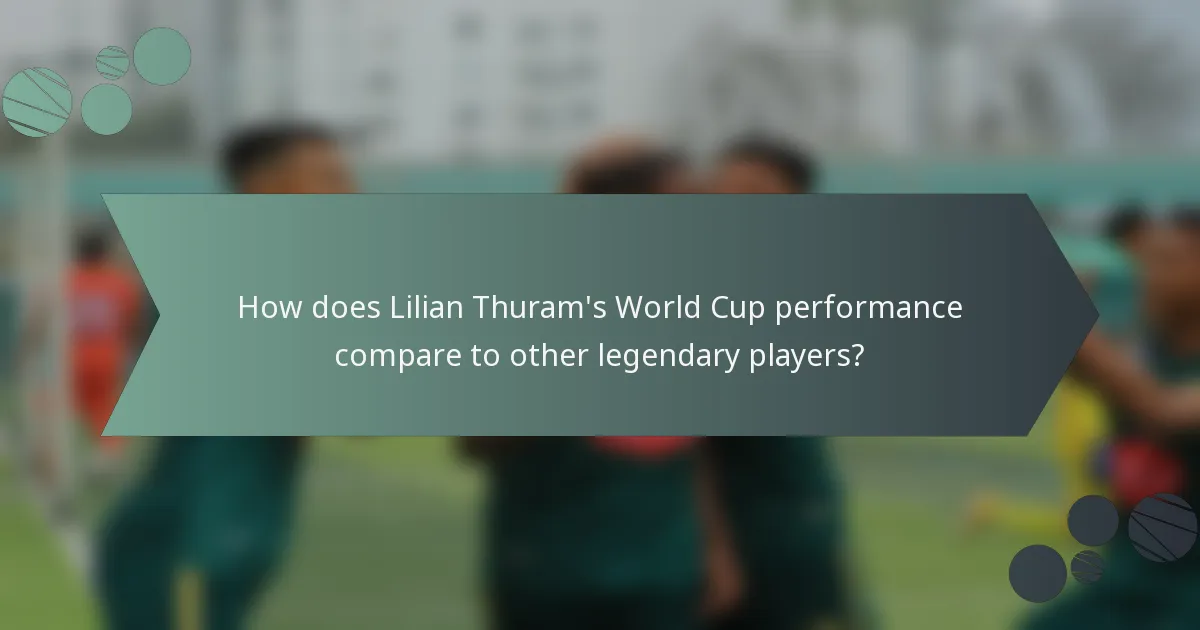 How does Lilian Thuram's World Cup performance compare to other legendary players?