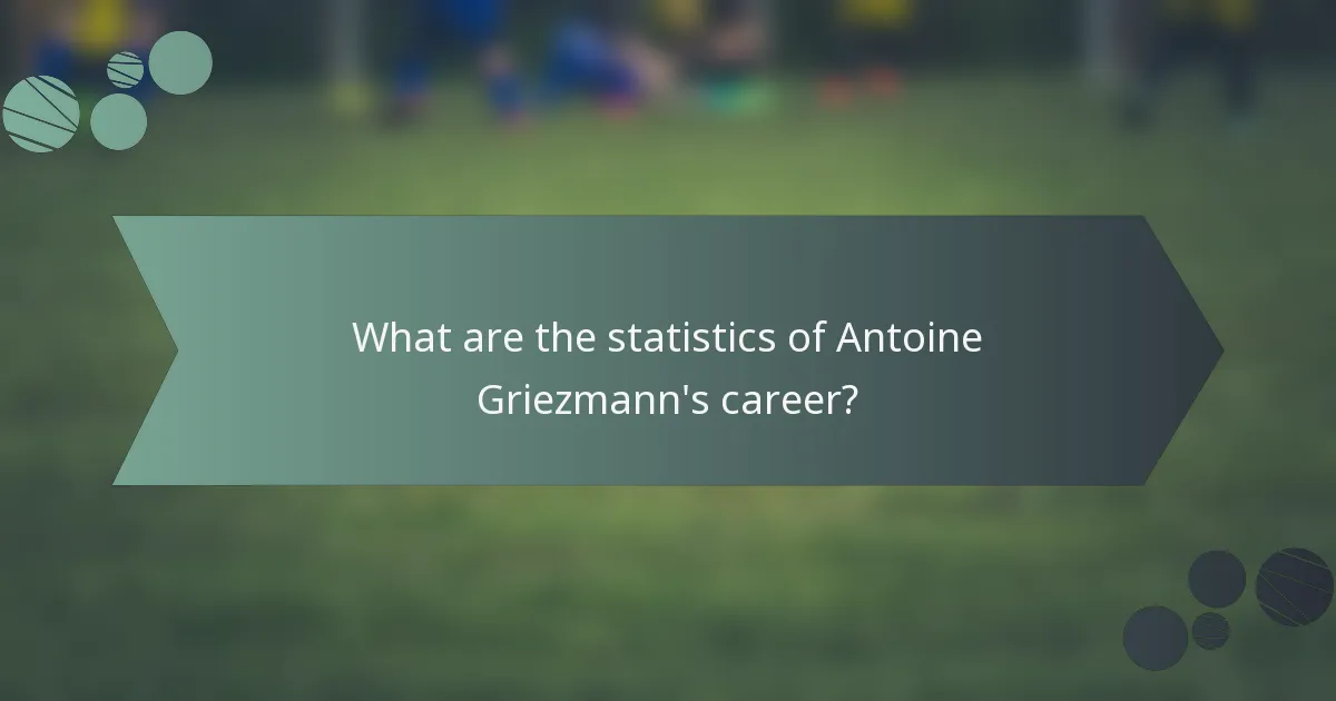 What are the statistics of Antoine Griezmann's career?