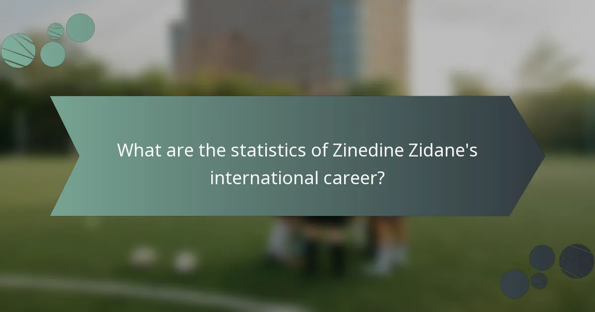 What are the statistics of Zinedine Zidane's international career?