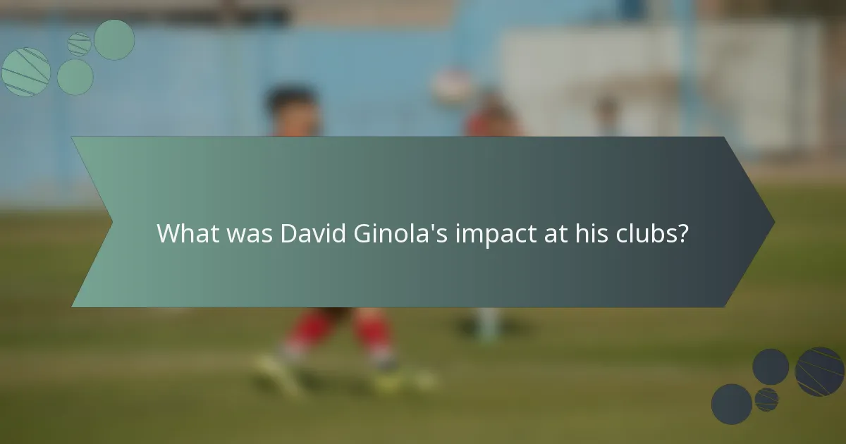 What was David Ginola's impact at his clubs?