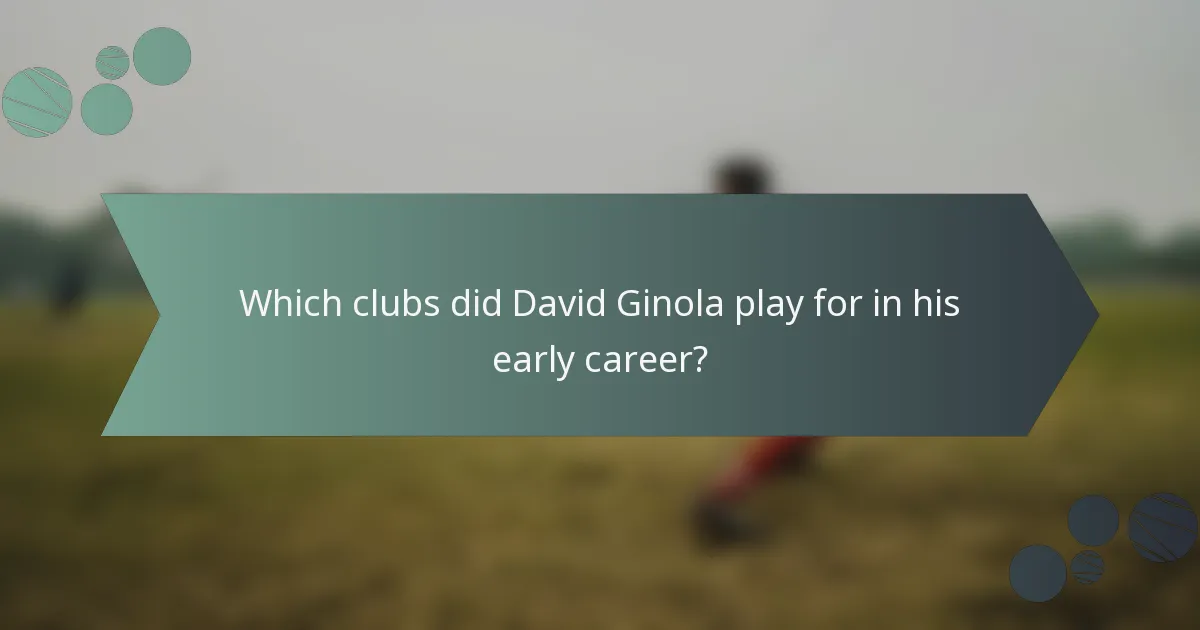 Which clubs did David Ginola play for in his early career?